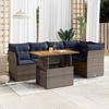 VidaXL Garden Lounge Set 6 Pcs with Grey Cushions Wicker, Outdoor Sofa Set, Corner Sofa Set 3326931
