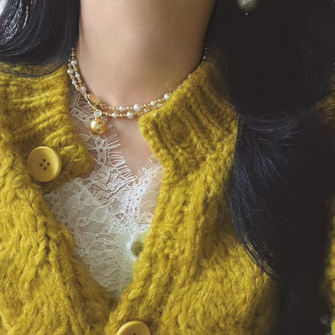

Vintage Design High-Gloss Artificial Crystal Pearl Multi-Wearing Sweater Chain Necklace Pendant