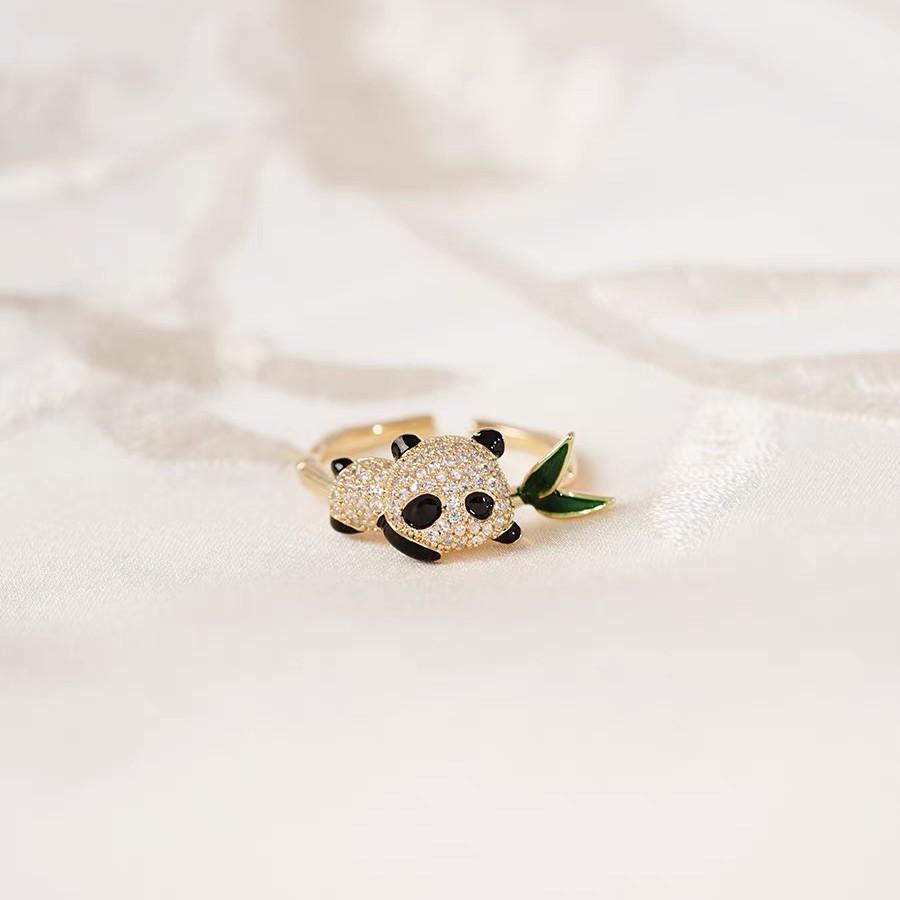 

Yanyu Ke Panda Bamboo Open Ring: National Style, Exquisite Niche Design, Perfect Gift for Girlfriends