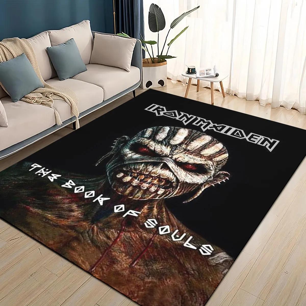 

3D I-Iron-Maidens Metal Band Area Rug Large,Carpet Rug for Living Room Bedroom Sofa Doormat Decoration,kid Non-slip Floor Mat 40x60cm