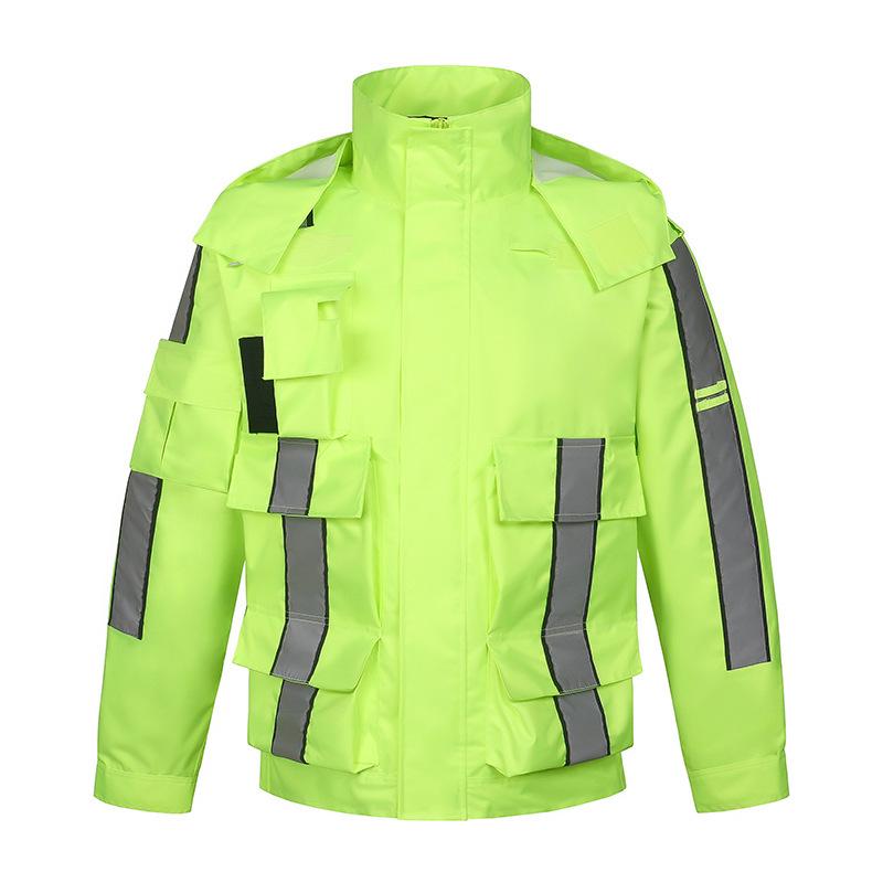 Reflective Raincoat Set for Traffic Duty, Road Administration, and Motorcycle Cycling