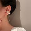 New Luxury Elegent Pearl Magnet  Ear Clip Cuff Earrings for Women Linked Metal Magnet Clip Earrings Without Piercing Gifts