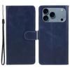 For iPhone 17 Pro Max Case Calf Texture PU Leather Wallet Phone Cover with Wrist Strap