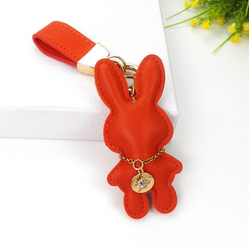 Králičí přívěsek na kabelku Kožený Měkký s Elegantní Sponou na Popruh Pro Stylové Ženy a Milovníky Trendy Doplňků pro Dekoraci Kabelky