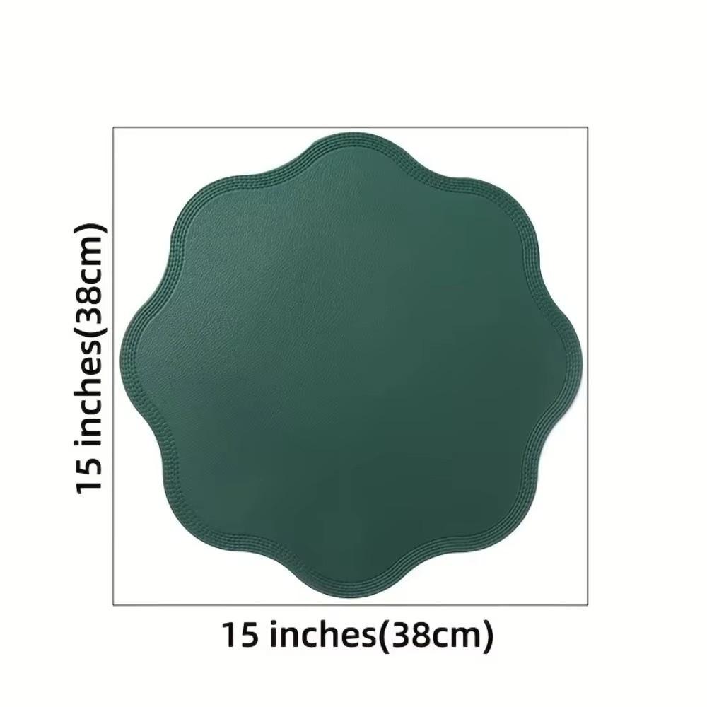 Flower Shaped Tableware Mat Solid Color Non-Slip Placemats Kitchen Tableware