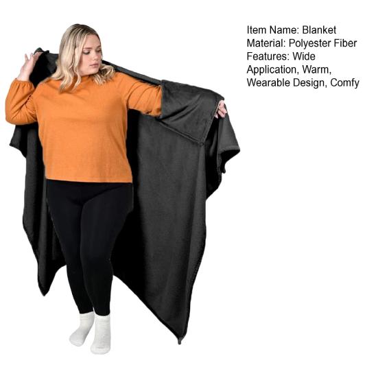 Wearable Blanket Adults Flannel Blanket Shawl Warm Cape Wrap Cozy Winter Blanket for Home Office Living Room Lounge Christmas Gift Idea