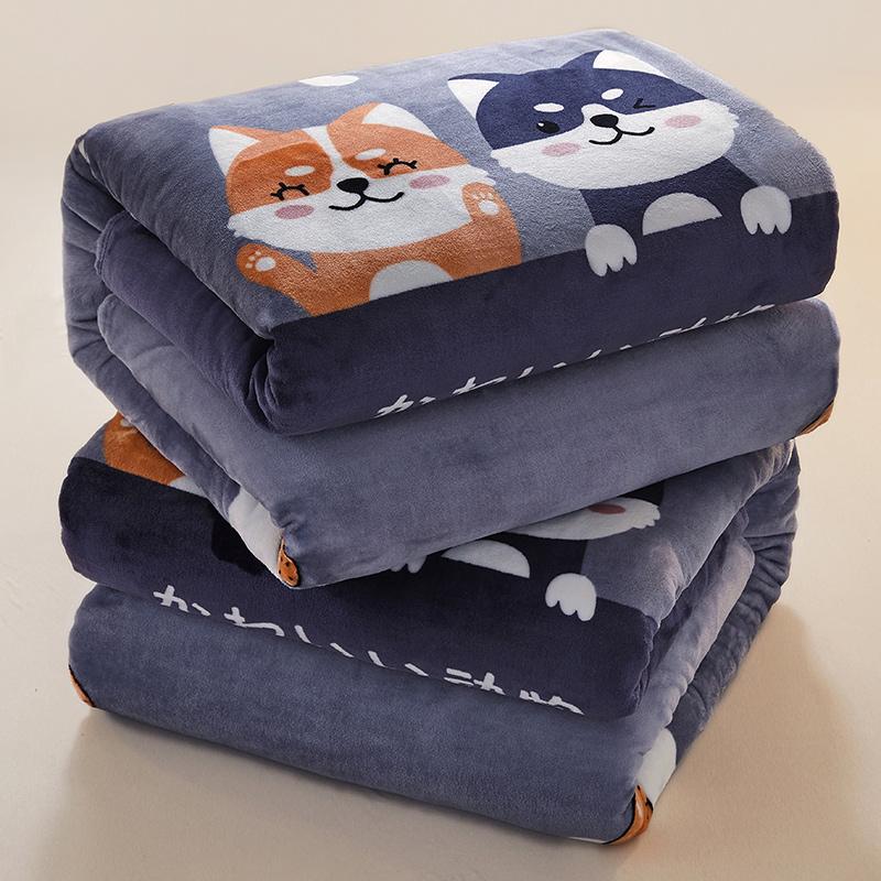 Boys Cartoon Dog Flannel Blanket Warm Bedspread Sheet Fuzzy Soft Fleece Plush Blankets Throw for Bed Sofa Nap Shawl Blankets