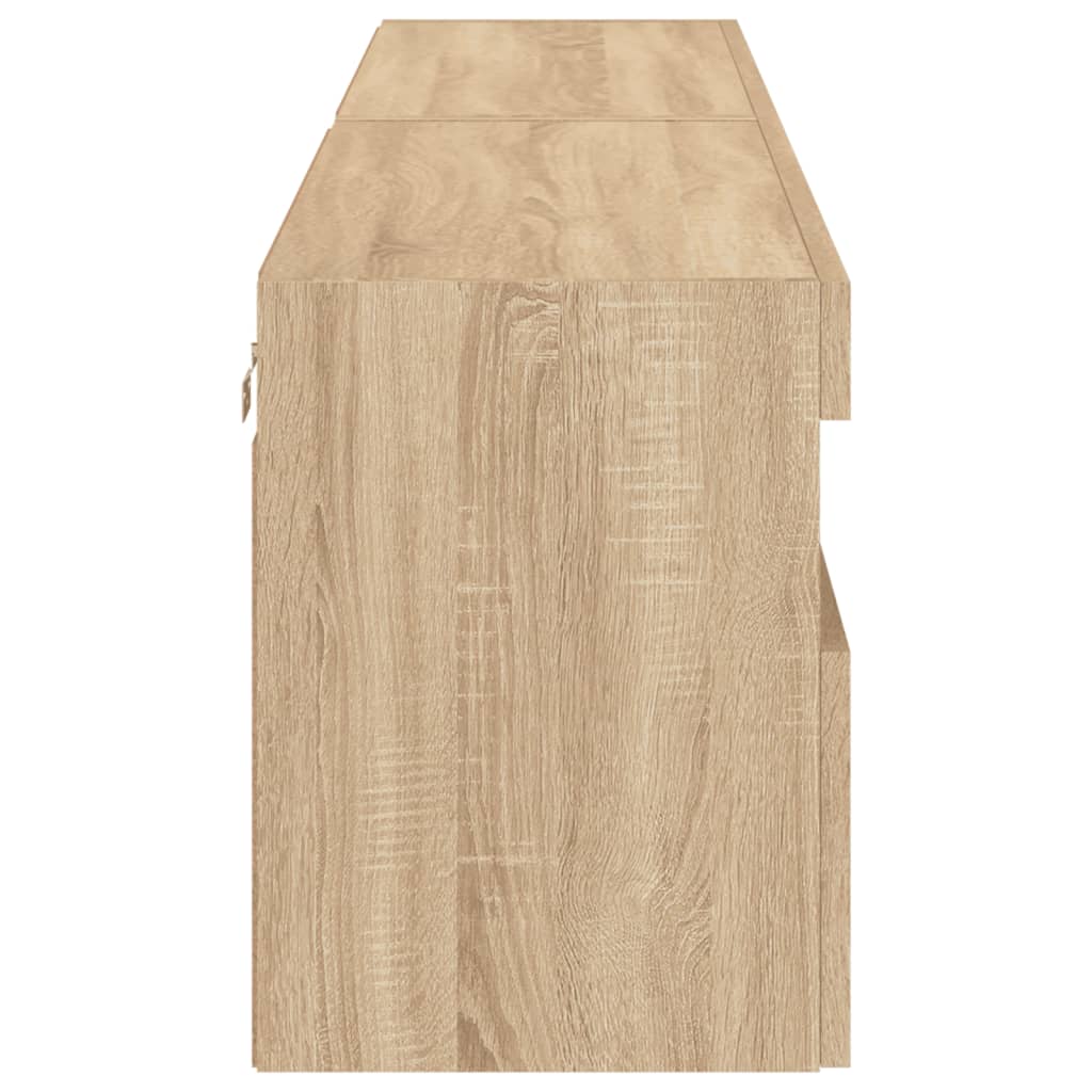 Wall Mounted TV Cabinets with LED Lights 2 pcs Sonoma Oak 80 x 30 x 40 cm