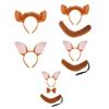 Foxes Costume Foxes Ears Headband Tail Bowite Animal Fancy Costume Kit Accessories Adult Kids Halloween Cosplays Props