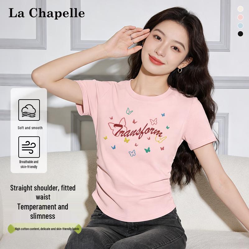 La Chapelle Women s Sweet & Spicy Slim Fit Drawstring Short Sleeve T-Shirt M