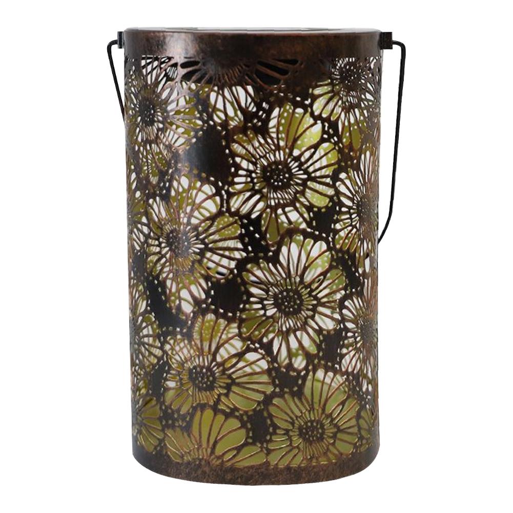 

Flower/Leaves Outdoor LED Lights Waterproof Hollowed-Out Metal Decor Lantern Hanging Solar Lights for Patio Yard Pathway Decor