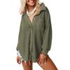 Women S Loose Fit Waffle Knit Long Sleeve Casual Commute Shirt
