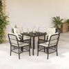 Vidaxl 5-Cz. Garden Furniture Set With Cushions, Black, Poly Rattan