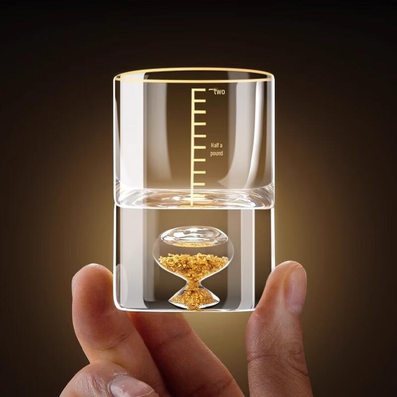 Shangqi Gold Foil Graduated High Borosilicate Glass Spirit Cups