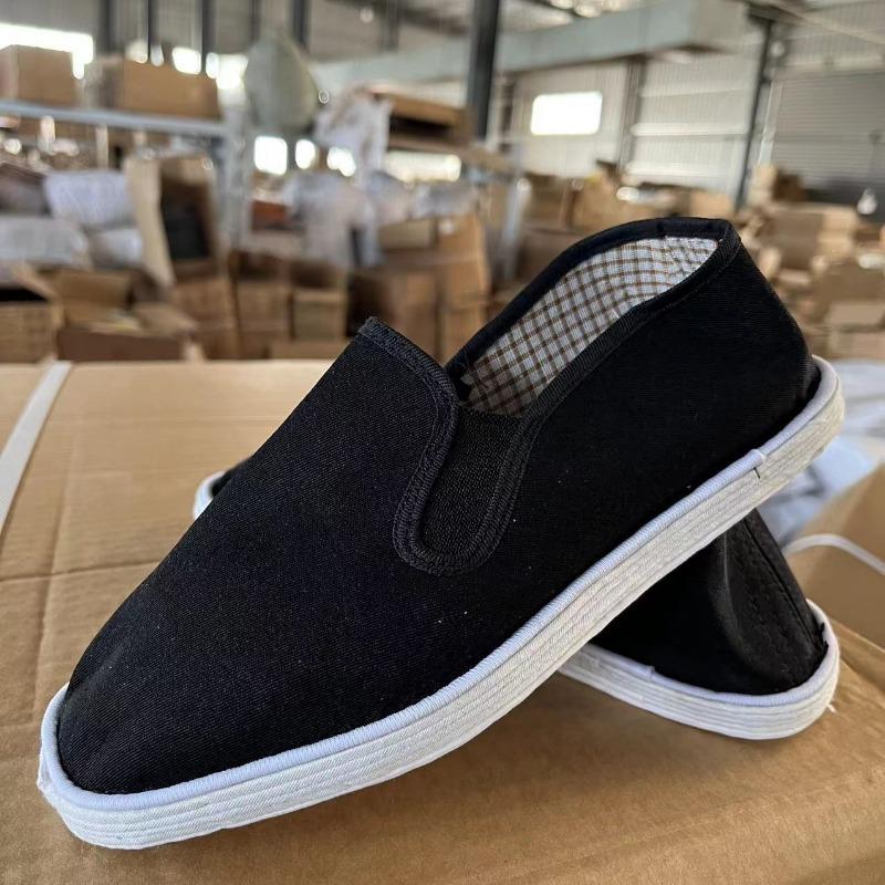 

Старый Пекин ручной работы, обувь из ткани с подошвой из чистой ткани, утолщенная мягкая подошва, лазанья, домашняя повседневная обувь, дышащая мужская обувь на одной педали 45