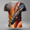 Men's Cat Funny T Shirt Short Sleeve T shirt 3D Print Crew Neck Shirt Fashion Daily Street Daily Black Blue Gray Summer