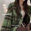 The Pink Oversized Check Pattern Shirt Jacket