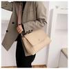Damen PU Ledertasche Hohe Kapazität Monochrome Umhängetasche Weibliche Reise Umhängetasche Blau Wintermode