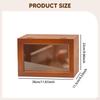 Wooden Display Box Desktop Storage Cabinet with Clear Window Multipurpose Tabletop Organizer Wood