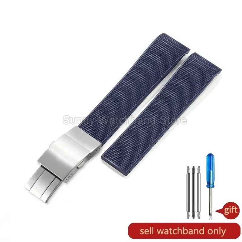 ONEFor Longines Conquest Watchbands Rubber Silicone Sports Non-Stick Gray Diving Men L3.742 642 781 782 Series 21mm AccessoriesMN