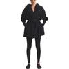 NikeSKIMS Woven Nylon Wrap Coat Obsidian/Obsidian Women Outerwear Black LSLSL10423W-OBD