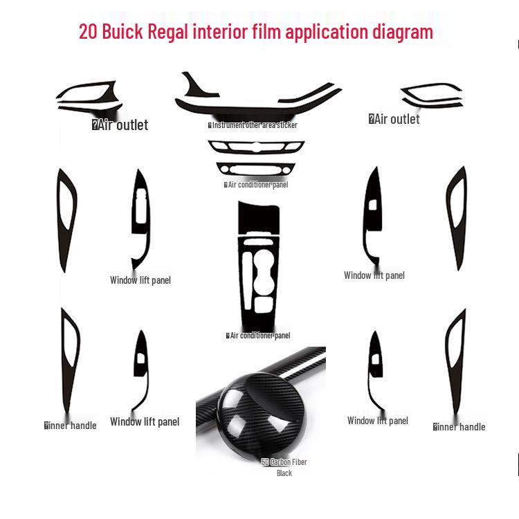 Buick Regal 2020-21 GS Center Console Carbon Fiber Shifter Wrap Interior Sticker