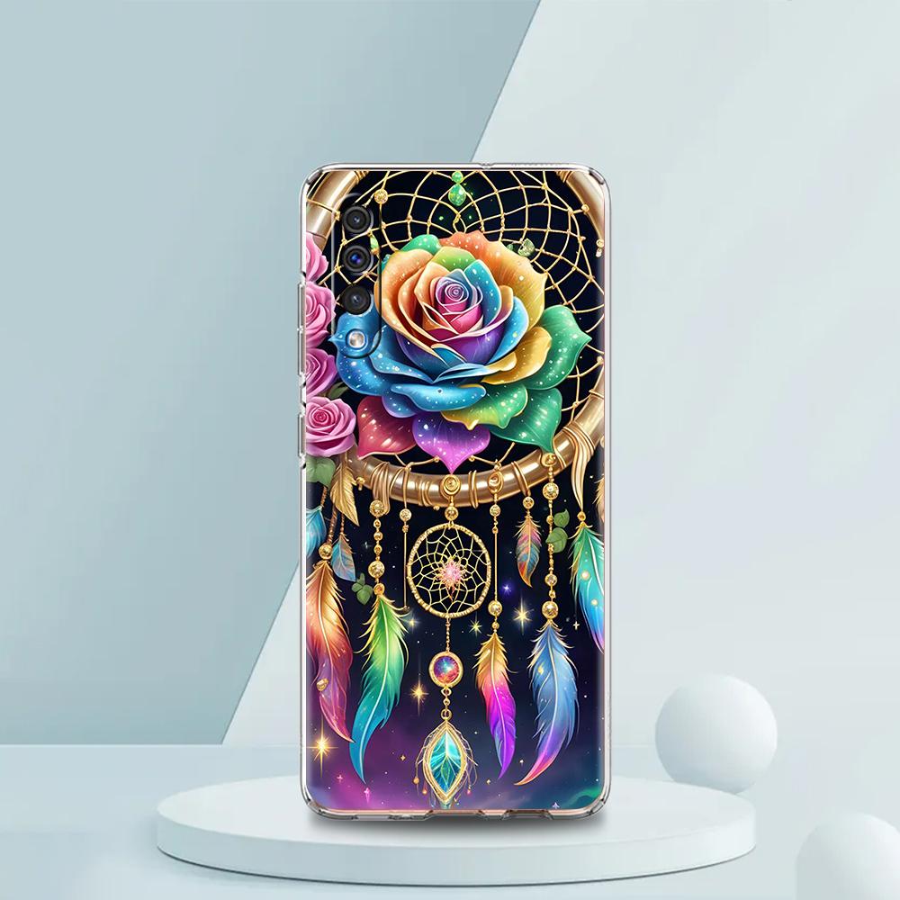 

Прозрачный чехол для телефона для Samsung Galaxy A16 A14 A12 A22 A24 A42 A06 A20 A30 A40 Мягкая TPU крышка с узором Мандала Ловец снов Samsung A16