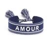 Handmade European Style Embroidered Love Bracelet with Tassels for Girls