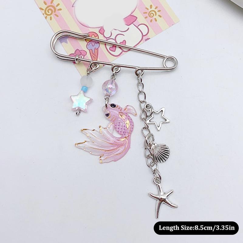 Y2K Gothic Sweet Beaded Brooch Stylish Paperclip Lapel Pin Waist Buckle  Sneaker Badge Shirt Collar Accessory