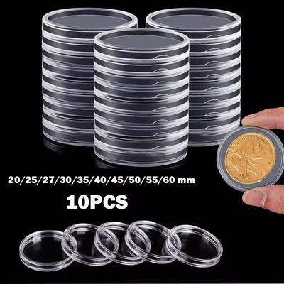 Clear Acrylic Coin Capsule Plastic Coinning Cases Holders Storage Box Capsules Storage  Home