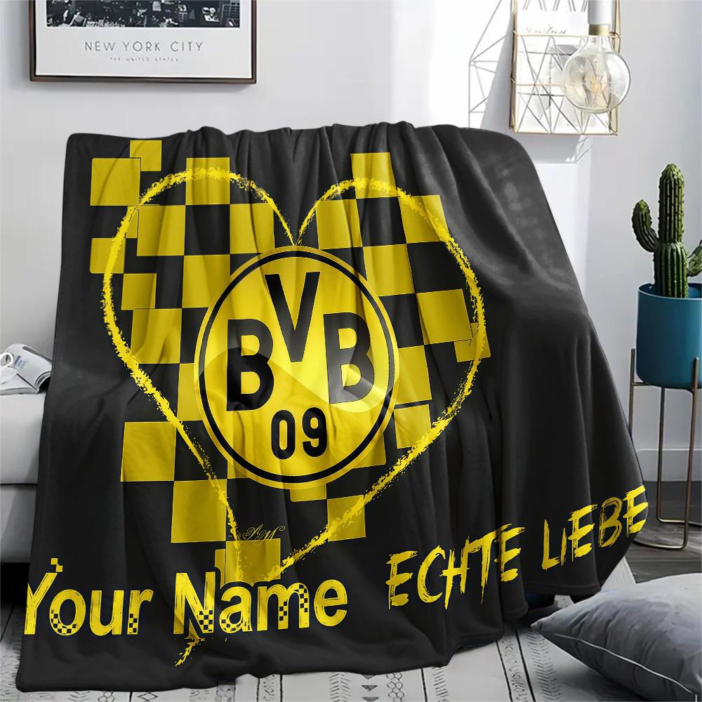 1PC Custom Name BVB Patterned Flannel Blanket Suitable For All Seasons for Home Decor Warmth and Comfort Gifts Holiday Present -HE41