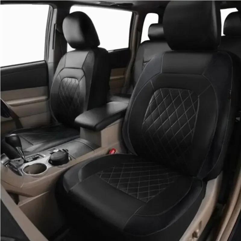 Hot Selling High-end Pu Car Interior with 5/2Pcs Quilted Leather Thread Pressing Seat Covers Airbag Compatible Breathables Tools