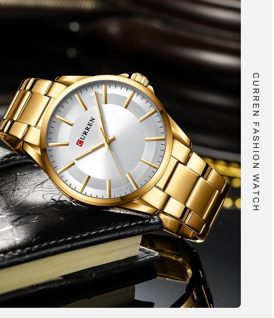 CURREN 8429 Men's Business Casual Quartz Steel Band Wristwatch