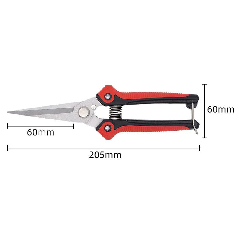 Straight Head Stainless Steel Sharp Slim Blade Labor-Saving Pruning Shears TPR Handle Household Garden Scissors Bonsai Plants