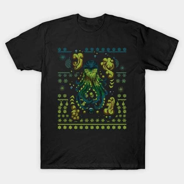 Ugly Christmas Sweater: Cthulhu Made in Australia T-Shirt M