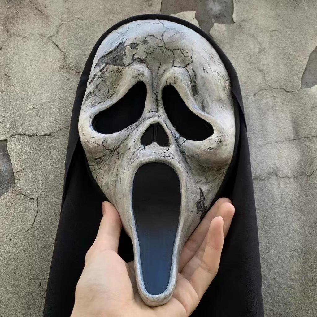 Halloween Horror Mask with Scream sound6Death COS Adult Clothing COS Ghost Prop with a Ghost Face