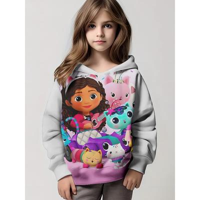 Mielas G-Gabbys D-Lėlių namelis 3D spausdinimo Visų sezonų Vaikų laisvalaikio džemperis Šaunus megztinis Viršutiniai drabužiai Unisex drabužiai Berniukų Mergaičių gobtuvukai