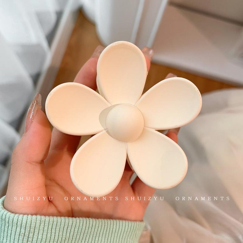 New Women Elegant Brown Beige Flower Geometric Hair Claw Clips Lady Plastic Hairpins Crab Hair Clips Fashion Hair Accessories