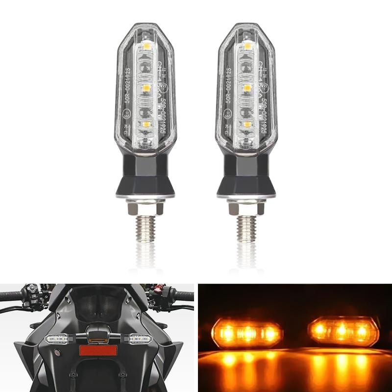 Motorcyle LED Turn Signal Light 12V Moto Amber Indicator Lamp For Yamaha FZ 1 YZF R3 R6 R1 MT 07 09 FZ6 Tracer 900 Tenere 700