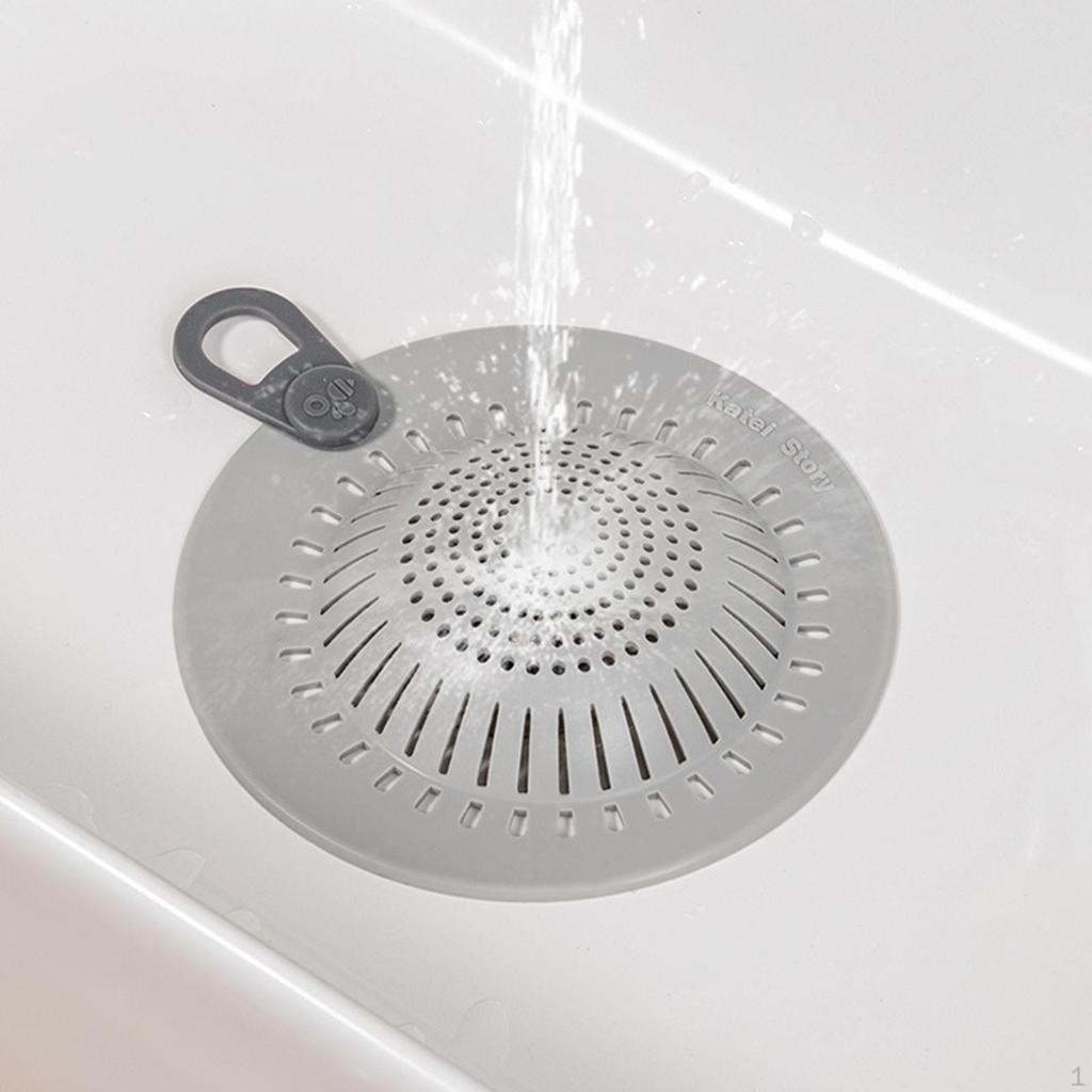 Bathtub Drain Hair Stopper Reusable Round Portable Easy To Clean Kitchen Sink Cover