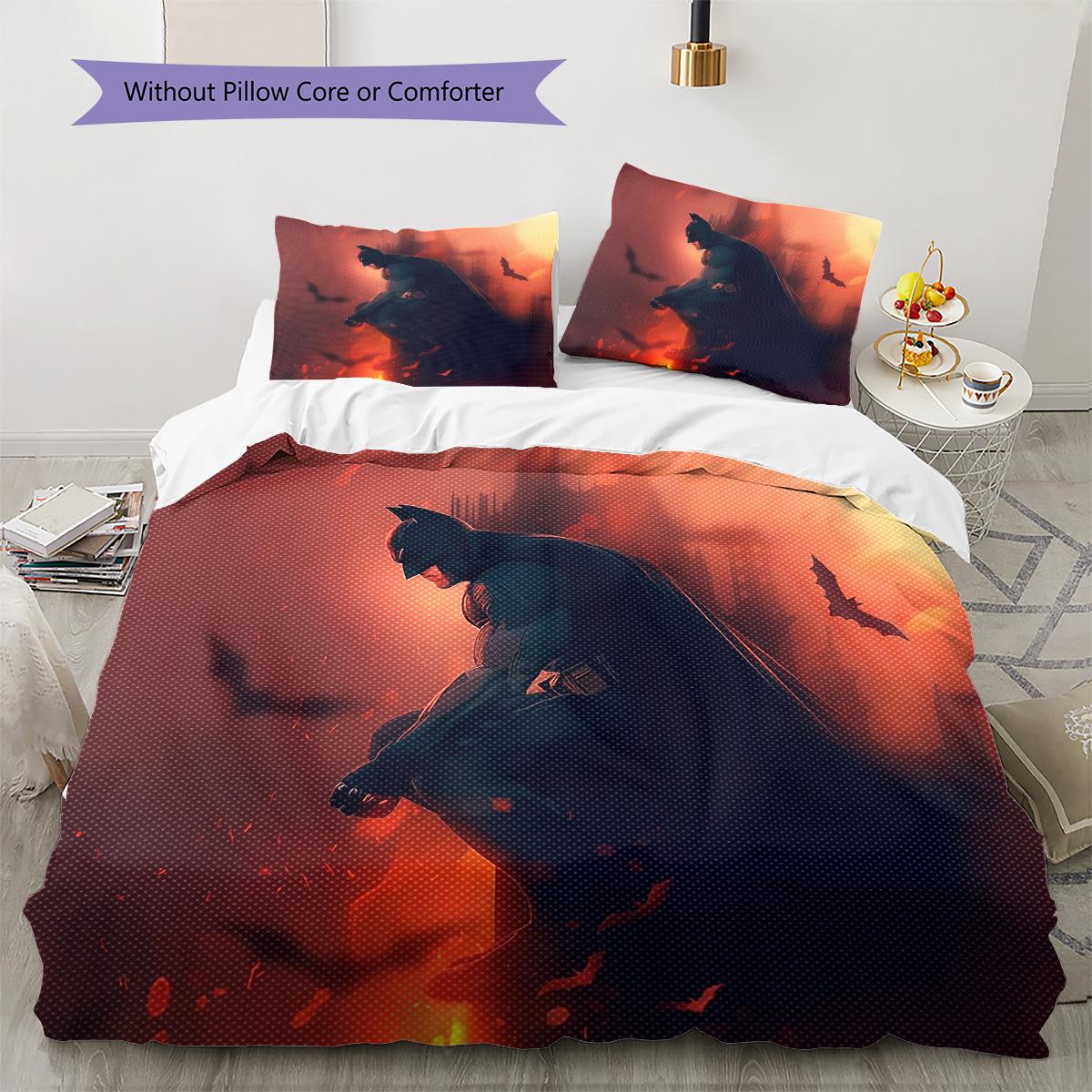 

Batman Drawing Bedding Set, 1 Duvet Cover & 2 Pillowcases, Suitable for Home Decor, Ideal Gift for Fans 135x200cm