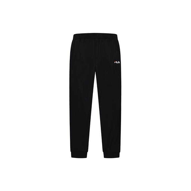 FILA Solid Logo Knitted Cuffed Sports Casual Pants Men Bottoms Black F11M228605FBK XXL