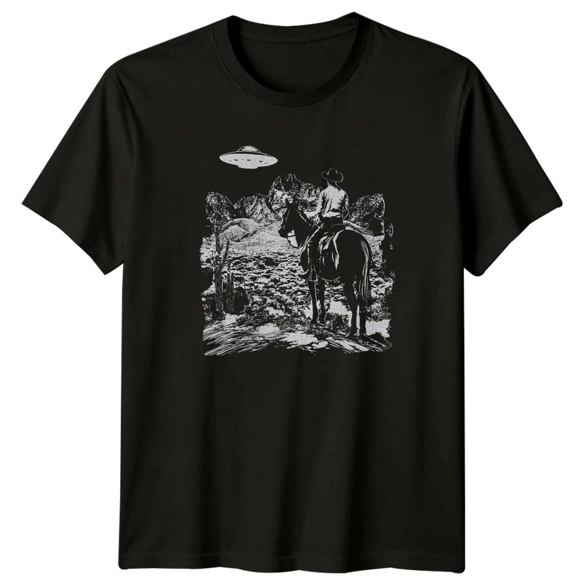 The Wild West Meets Outer Space T-Shirt Cowboy UFO Sci Fi Birthday XXL