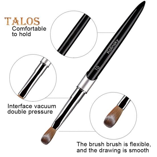 Nail Art Brush Metal Handle Soft Faux Mink Bristles Multifunctional UV Gel Carving Pen Professional Manicure Tool Nail Acrylic Liquid Powder