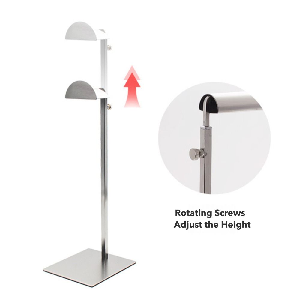 High Quality Stainless Steel Bag Show Shelf Adjustable Gold Silver Metal Display Risers Wallet Holder Stand Tie and scarf Hanger