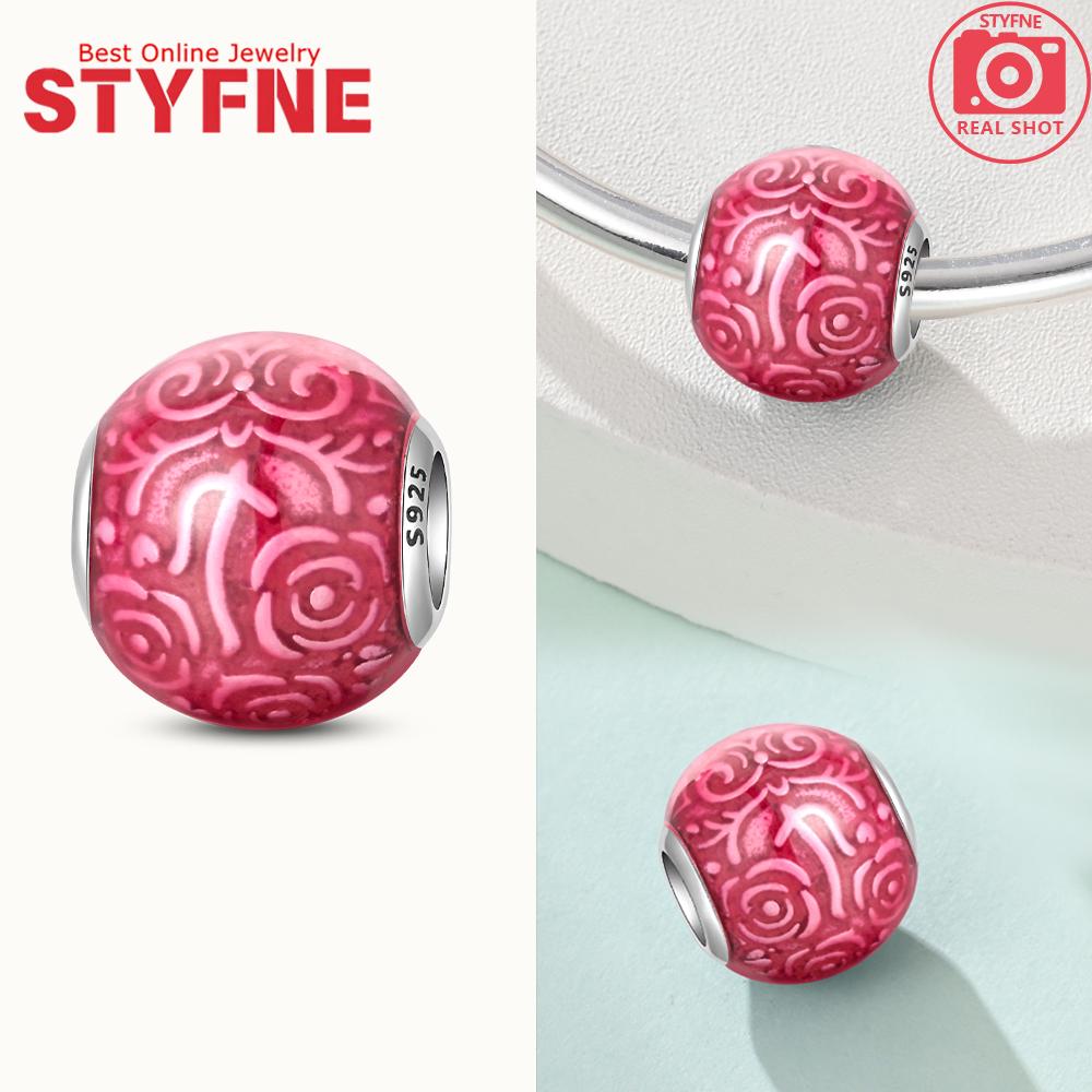 New 925 Silver Sparkling Magic Cube Love Charm Red Heart Beads DIY for Women Bracelet Fine Jewelry Gift Accessories