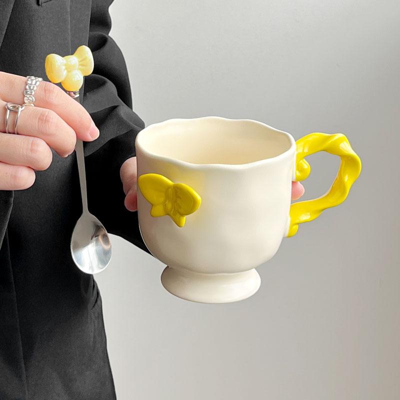 Mädchen Herz Verträumter Schmetterling Keramiktasse Mädchen Hoch Hübsch Kaffee Wasser Tasse Souvenir Nische Geburtstagsgeschenk