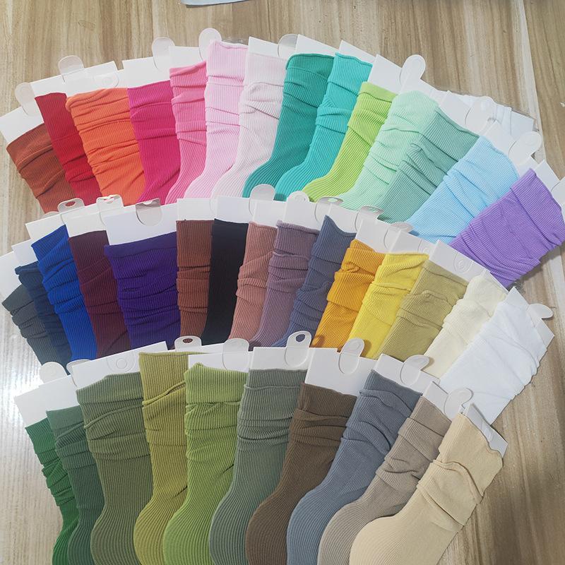 Women's Summer Thin Allpurpose Solid Color Retro Vertical Stripe In The Long Tube Pile Socks