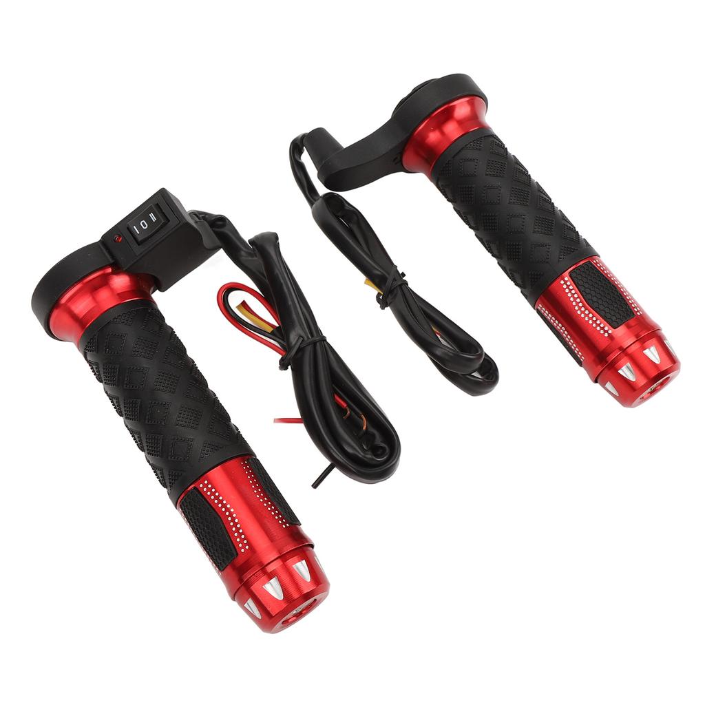 1 Pair Motorcycle Heated Hand Grip 3 Gear Temperatures Non Slip Aluminum Alloy ABS 22mm Handlebar