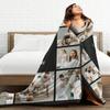 1pc Customized Photo Blanket Personalized Photo Blanket  Memory Blanket Family Gift Customized Christmas Gifts  For Lover